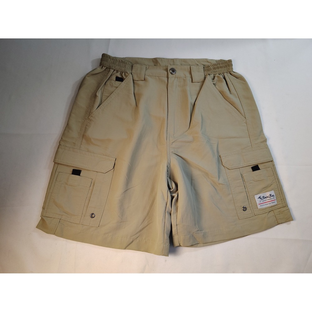 Bimini Bay Outfitters Performance Cargo Fishing Shorts Nylon Gorpcore Tan Men 34
